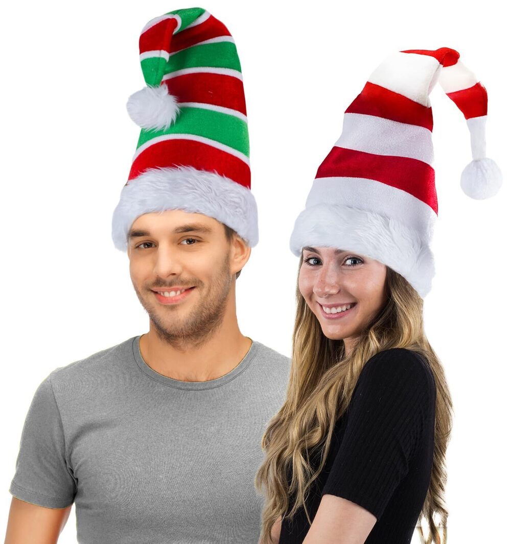 8179 Long Santa Hat & Elf Hat Striped Christmas Hats Holiday Hats